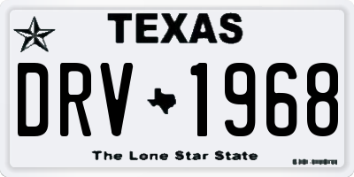 TX license plate DRV1968