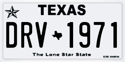 TX license plate DRV1971