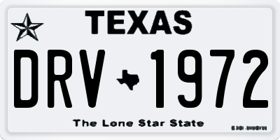 TX license plate DRV1972