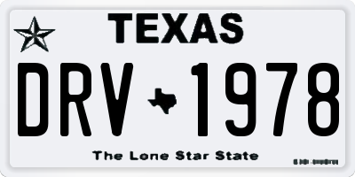 TX license plate DRV1978