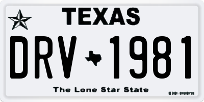 TX license plate DRV1981