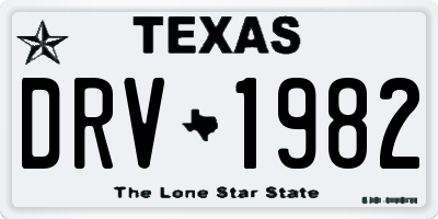 TX license plate DRV1982