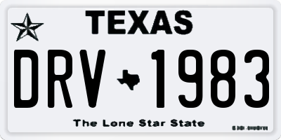 TX license plate DRV1983