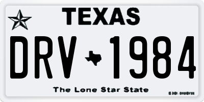 TX license plate DRV1984