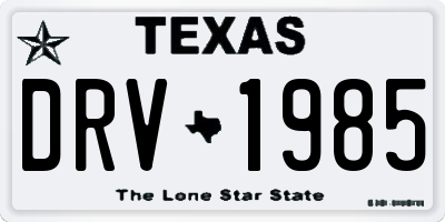 TX license plate DRV1985