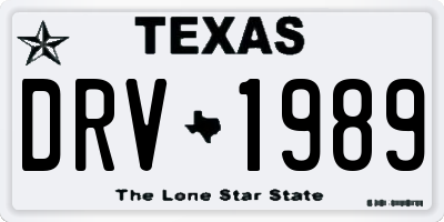 TX license plate DRV1989