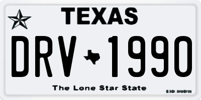 TX license plate DRV1990