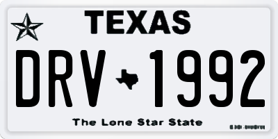 TX license plate DRV1992