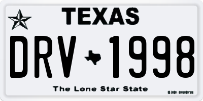 TX license plate DRV1998