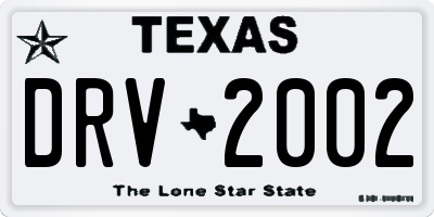 TX license plate DRV2002