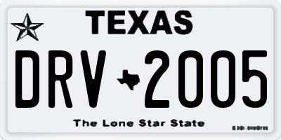 TX license plate DRV2005