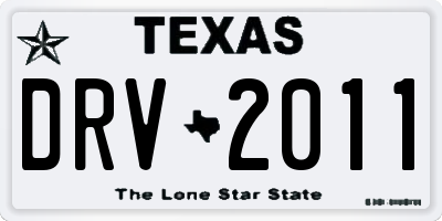 TX license plate DRV2011