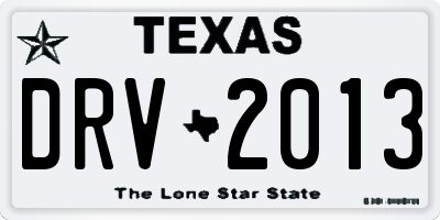 TX license plate DRV2013