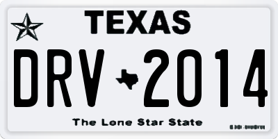 TX license plate DRV2014
