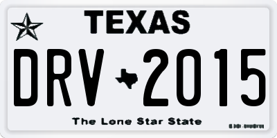 TX license plate DRV2015