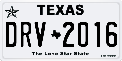 TX license plate DRV2016