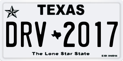 TX license plate DRV2017