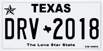 TX license plate DRV2018