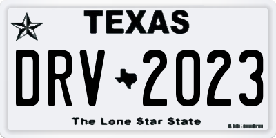 TX license plate DRV2023