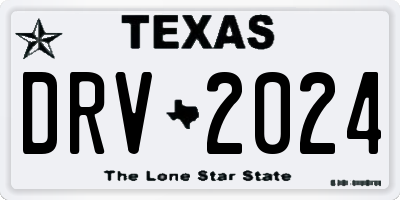TX license plate DRV2024