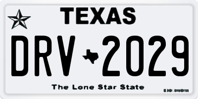 TX license plate DRV2029