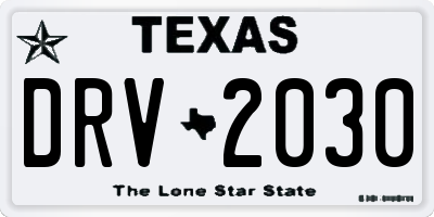TX license plate DRV2030