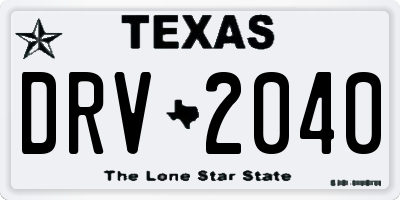 TX license plate DRV2040