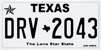 TX license plate DRV2043