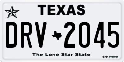 TX license plate DRV2045