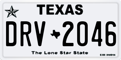 TX license plate DRV2046