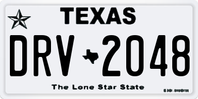 TX license plate DRV2048