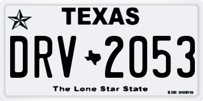TX license plate DRV2053