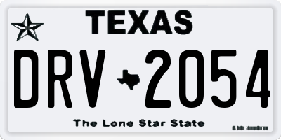 TX license plate DRV2054