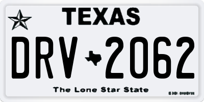 TX license plate DRV2062