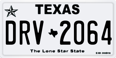 TX license plate DRV2064