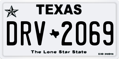 TX license plate DRV2069