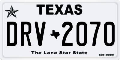 TX license plate DRV2070