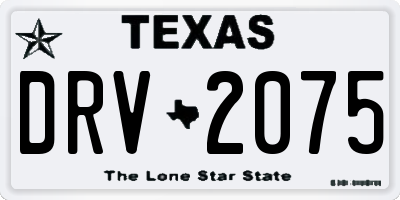 TX license plate DRV2075