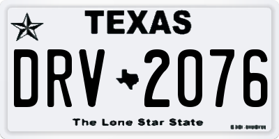 TX license plate DRV2076