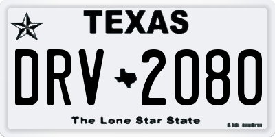 TX license plate DRV2080