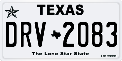 TX license plate DRV2083