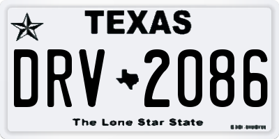 TX license plate DRV2086