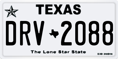 TX license plate DRV2088