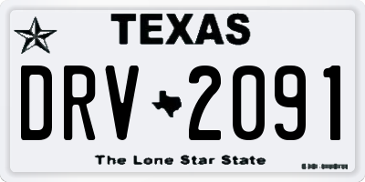 TX license plate DRV2091