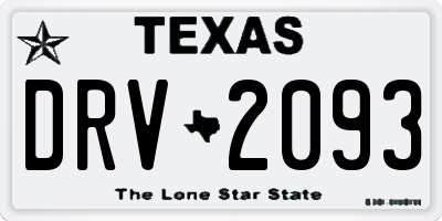 TX license plate DRV2093