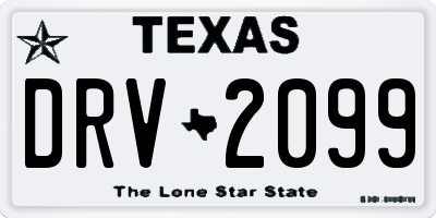 TX license plate DRV2099