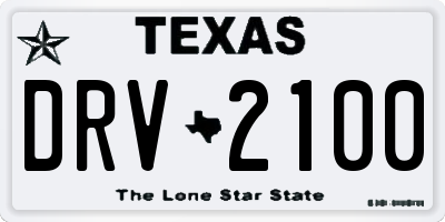 TX license plate DRV2100