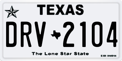 TX license plate DRV2104