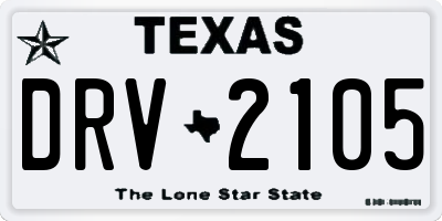 TX license plate DRV2105