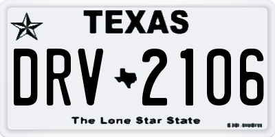 TX license plate DRV2106